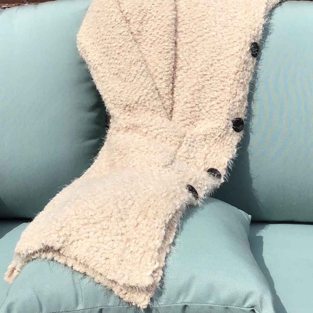 EXTREME SOFT & COZY MIDI CARDIGAN, CREAM with POCKETS - Picture 4 of 13